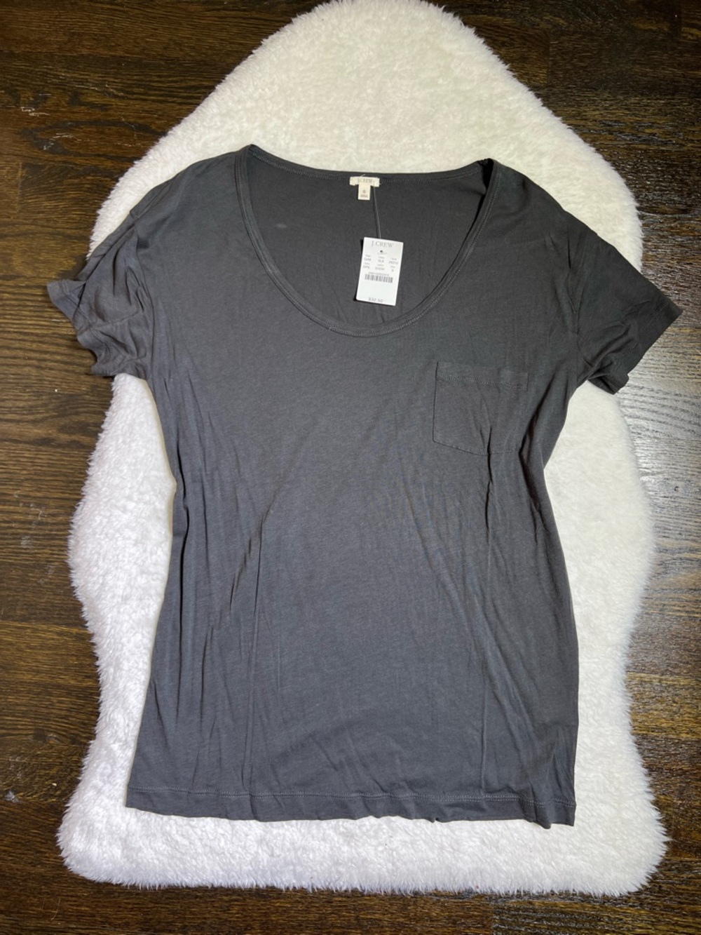 J. Crew Charcoal Gray Pima Cotton Blend Pocket T-Shirt Small